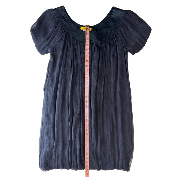 Catherine Malandrino Silk Bubble Hem Mini Dress Charcoal Gray Size 4 - Picture 3 of 9